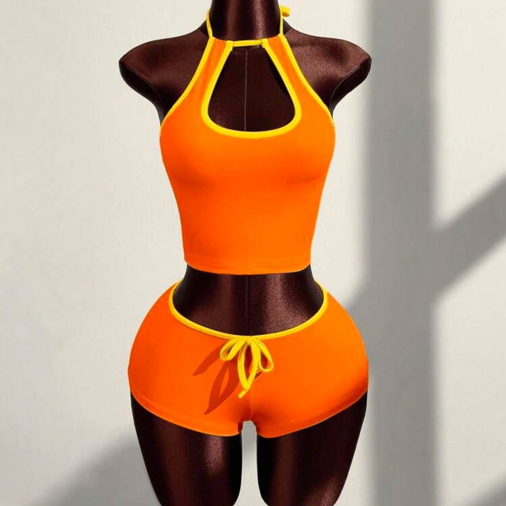 Orange and Yellow Women's Swim Set